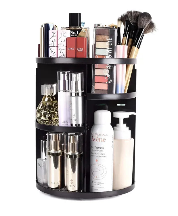 360° Rotating Makeup Organizer | Adjustable Cosmetic & Beauty Storage Box