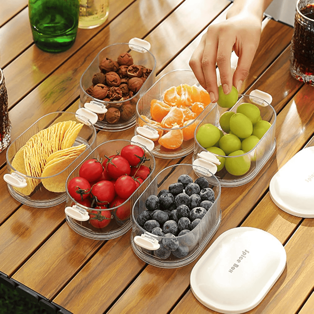 Multi-Layer Acrylic Spice Storage Box | Airtight Seasoning Organizer