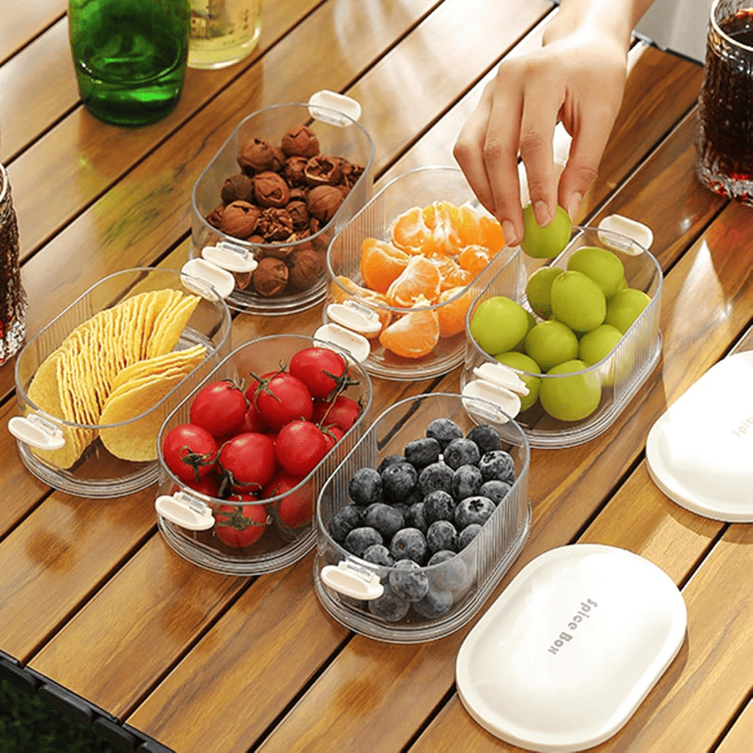 Multi-Layer Acrylic Spice Storage Box | Airtight Seasoning Organizer