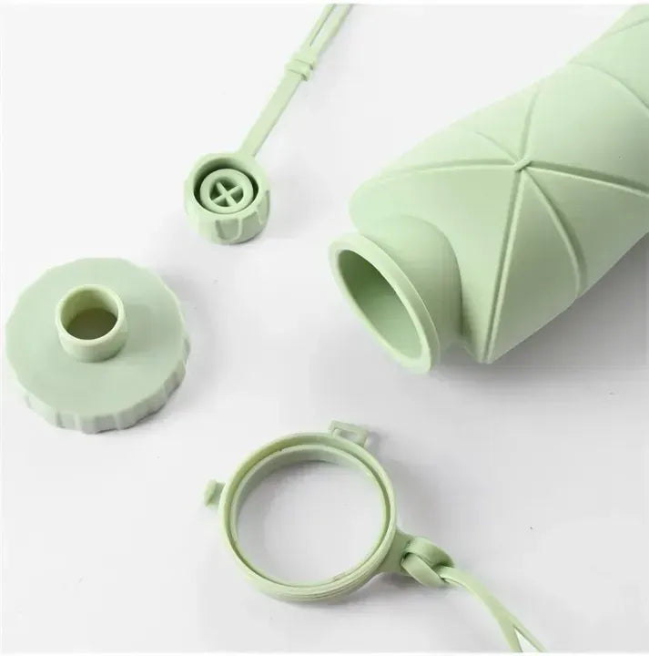 600ml Foldable Silicone Water Bottle | Collapsible Travel & Gym Bottle