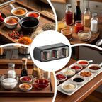 Wall-Mounted Spice Rack with 3 Containers | Kitchen Seasoning & Condiment Organizer