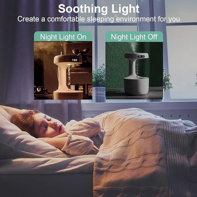 Smooth Sailing Antigravity Humidifier | USB Mini Air Humidifier with LED Clock & Light