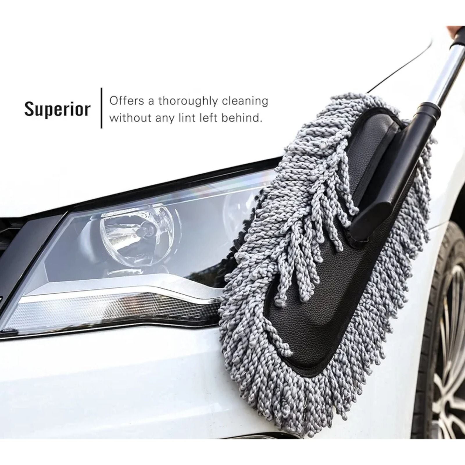 Car Wash Microfiber Cleaning Brush | Telescopic Car Duster & Wax Mop