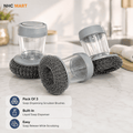 Soap Dispensing Scrubber Brush Set of 3 | Dishwashing & Kitchen Cleaning Brushes