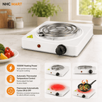 1000W Electric Hot Plate Stove with Adjustable Temperature & Auto Thermostat | Single Burner