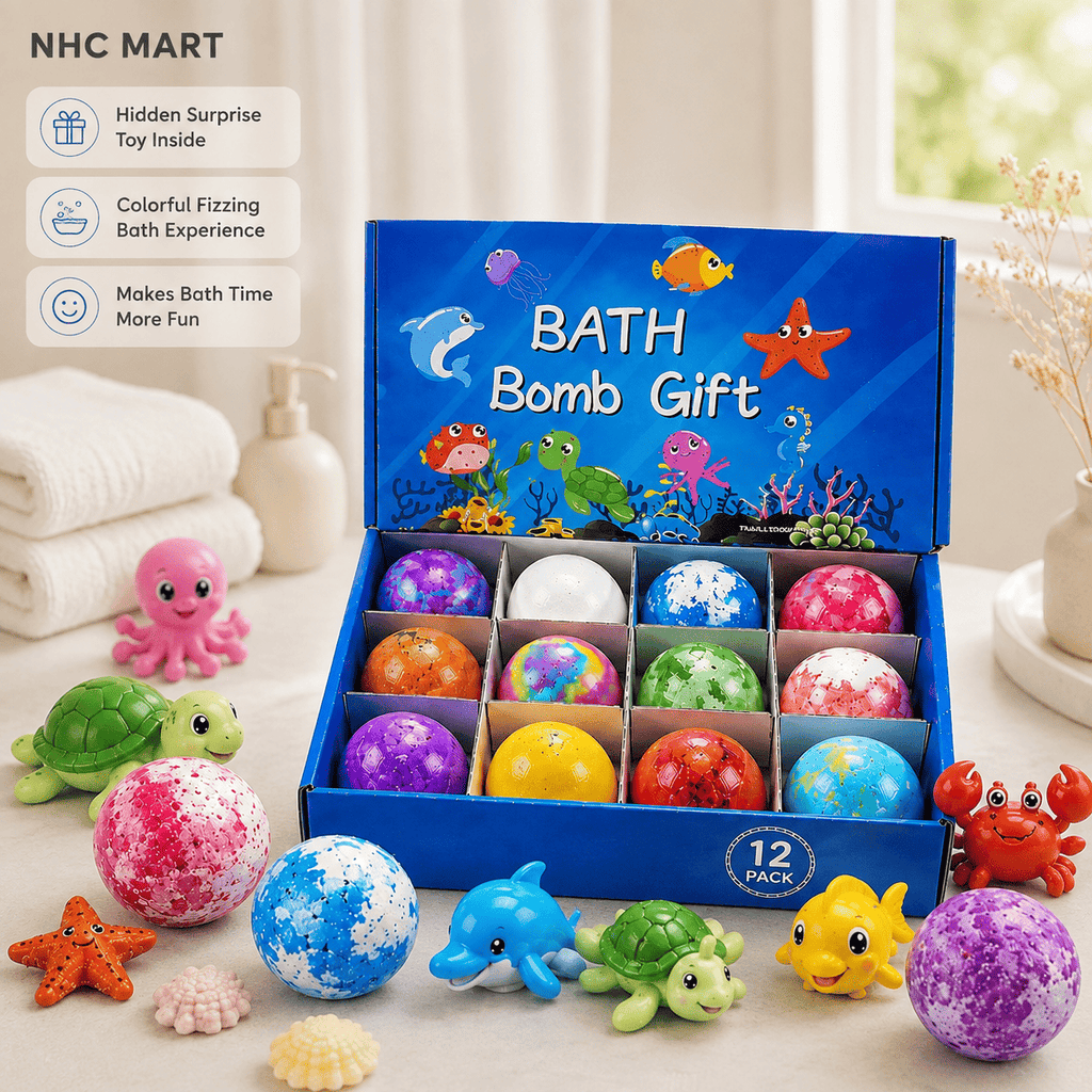 Kids Surprise Bath Bombs with Hidden Toy | Colorful Fizzing Bath Bomb for Children