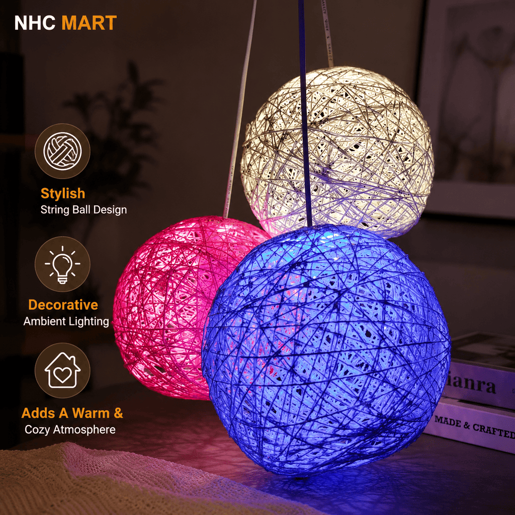 String Ball Decorative Lamp | Cozy Ambient Light for Bedroom & Home Decor