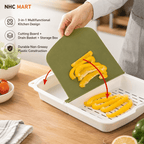 3-in-1 Kitchen Cutting Board | Drain Basket & Food Storage Container