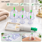 10-Piece Hijama Cupping Therapy Set | Manual Vacuum Cupping Kit