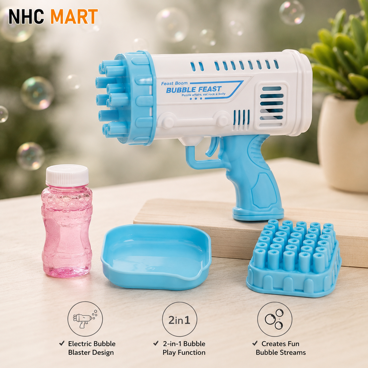 Bubble Bazooka Pro Electric 2-in-1 | Automatic Bubble Blaster Toy