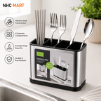 Stainless Steel Cutlery Holder Bucket | Kitchen Spoon, Fork & Knife Organizer