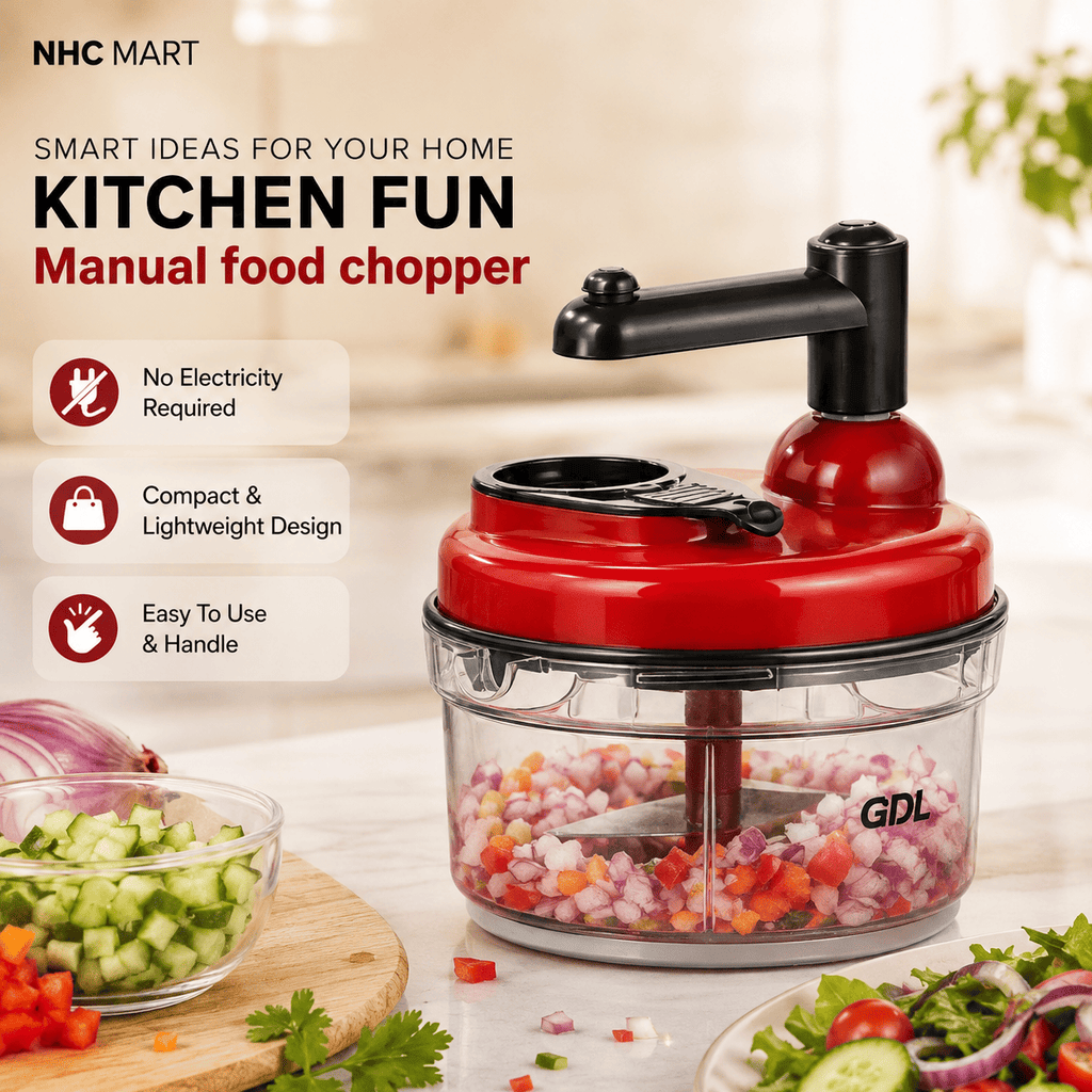 Manual Vegetable Chopper – Quick Onion Cutter & Salad Chopper