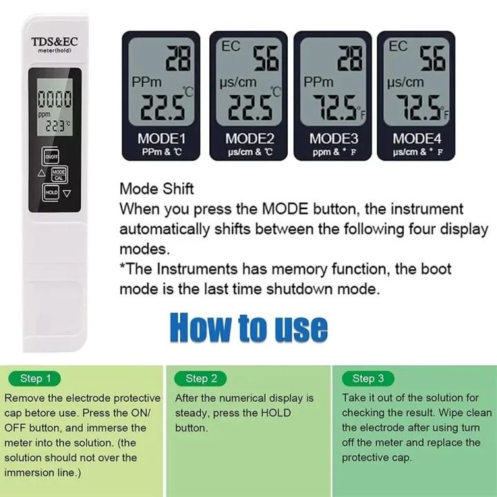 3-in-1 Digital TDS EC Meter Pen | Water Quality Tester & Conductivity Meter