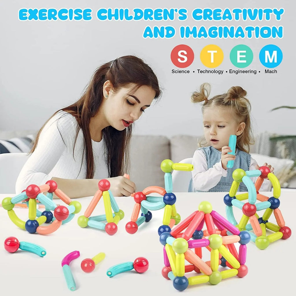 25-Piece Magnetic Building Blocks Set for Kids | Educational Magnetic Balls & Rods
