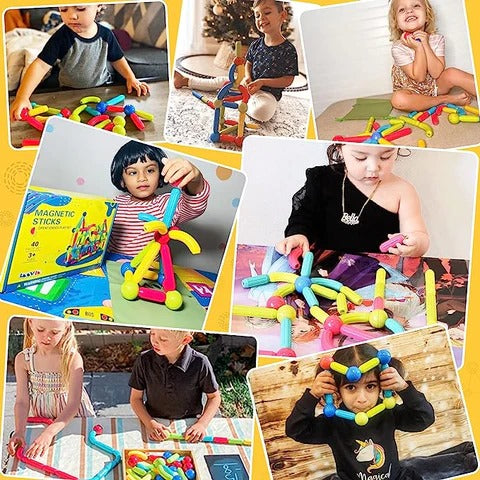 25-Piece Magnetic Building Blocks Set for Kids | Educational Magnetic Balls & Rods