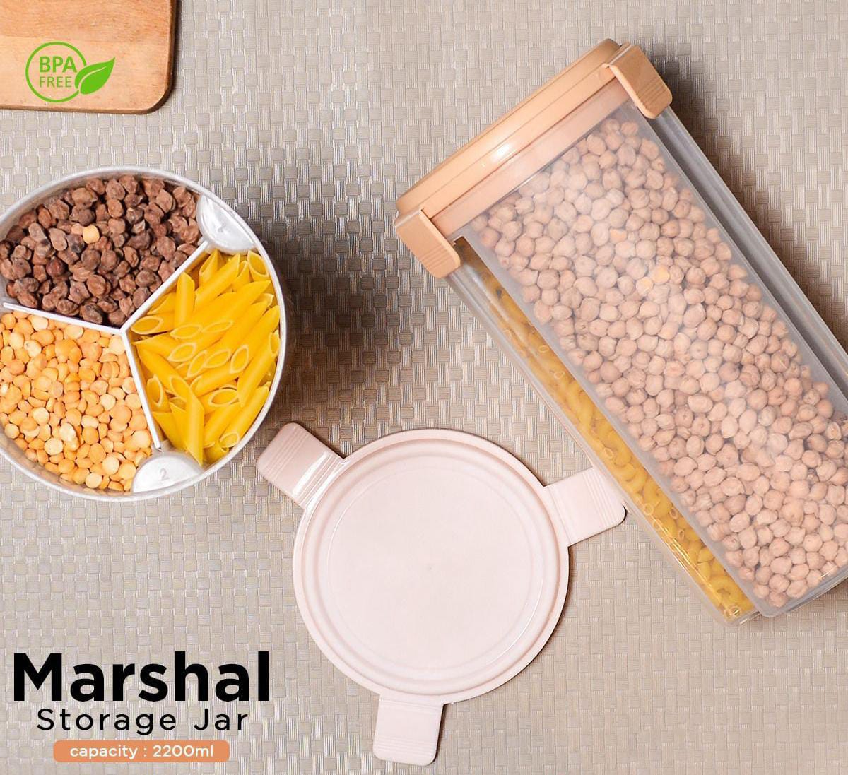3-Compartment Airtight Food Storage Jar | Rotating Multi-Section Container