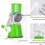 Manual 3-in-1 Vegetable Cutter & Drum Grater | Slicer, Chopper & Shredder Kitchen Tool