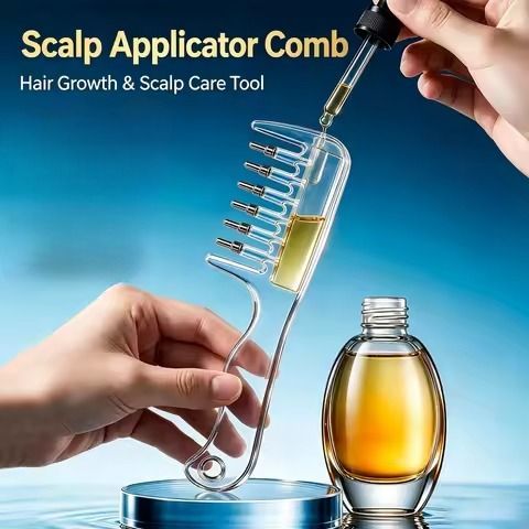 Scalp massage comb with smooth rolling balls for gentle hair care and relaxation