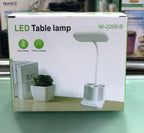 LED Rechargeable Study Table Lamp – Dimmable Eye Protection Reading Light with Pen Holder (QP-2209B)