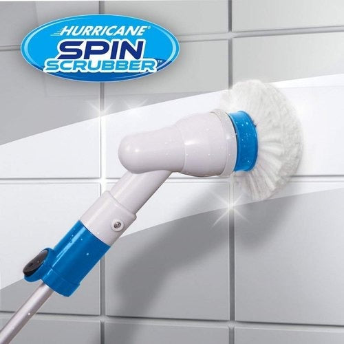 Rechargeable Spin Scrubber – Electric Tile & Bathroom Cleaning Brush with 3 Brush Heads