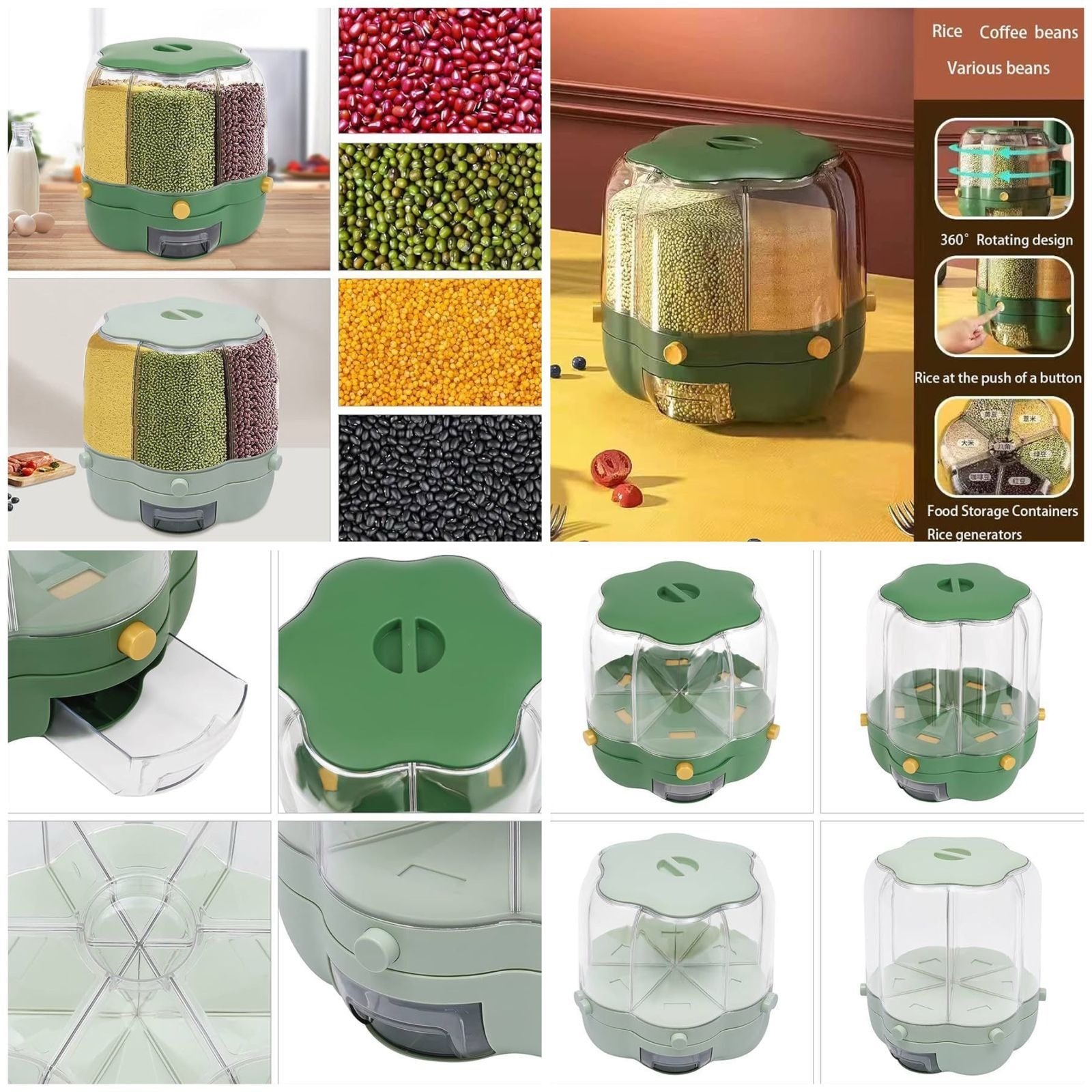 7KG Rotatable Airtight Rice Storage Container