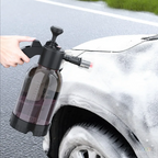 2L hand pump foam car wash sprayer bottle with air pressure system and two interchangeable nozzles for car cleaning, gardening, and household use