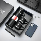 Stainless Steel Vacuum Flask Set 500ml – Insulated Bottle with 2 Cups