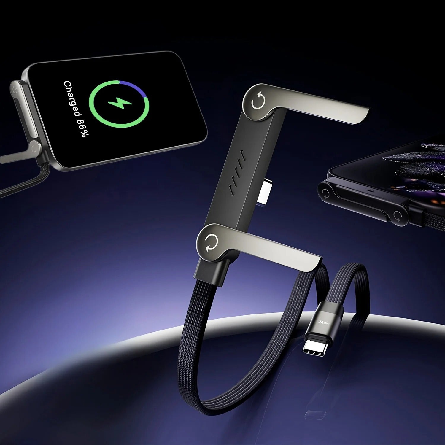 240W USB-C Fast Charging Cable with Stand