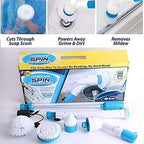 Rechargeable Spin Scrubber – Electric Tile & Bathroom Cleaning Brush with 3 Brush Heads