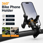 Aluminum alloy bike and motorcycle phone holder mounted on a handlebar
