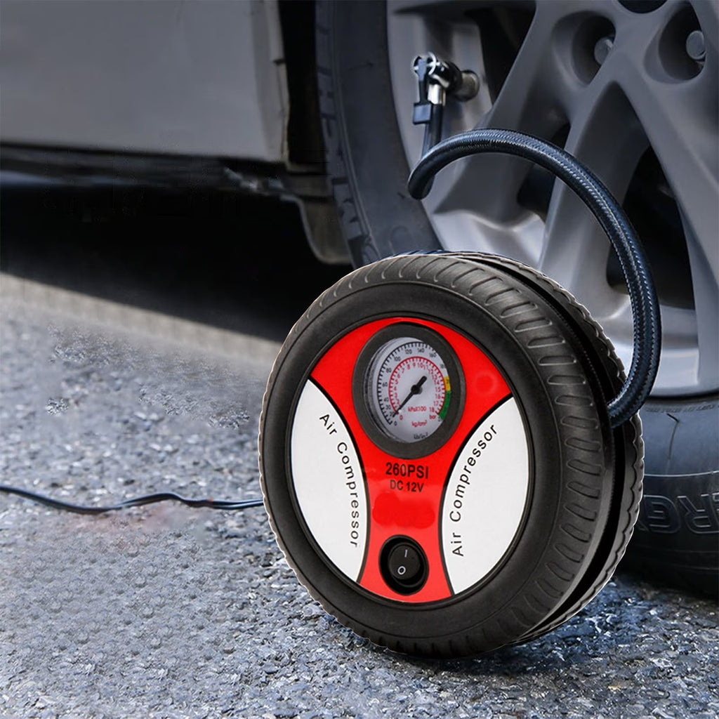 Portable 260 PSI Car Air Pump – DC 12V Electric Tyre Inflator
