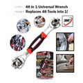 48-In-1 universal multi-function wrench with 360-degree rotating adjustable socket head for nuts and bolts, ideal for home and automotive repairs