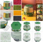 7KG rotatable airtight rice storage container with multi-compartment grain dispenser for rice, cereals, beans, lentils, and dry food storage