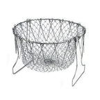 Metal wire basket on a white background