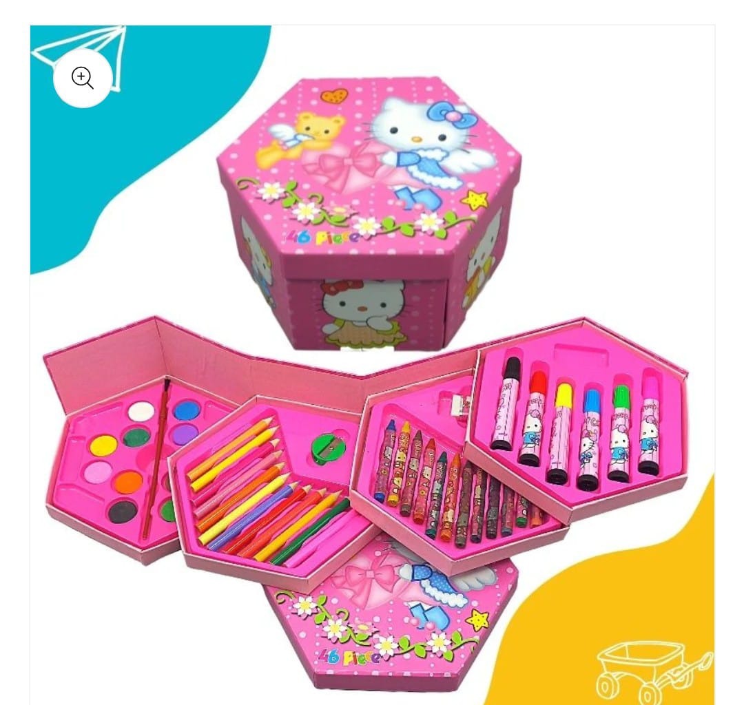 46-Piece Kids Art & Coloring Kit