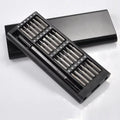 24-in-1 precision magnetic screwdriver bit set with interchangeable repair bits in a compact storage case for electronics and DIY repairs