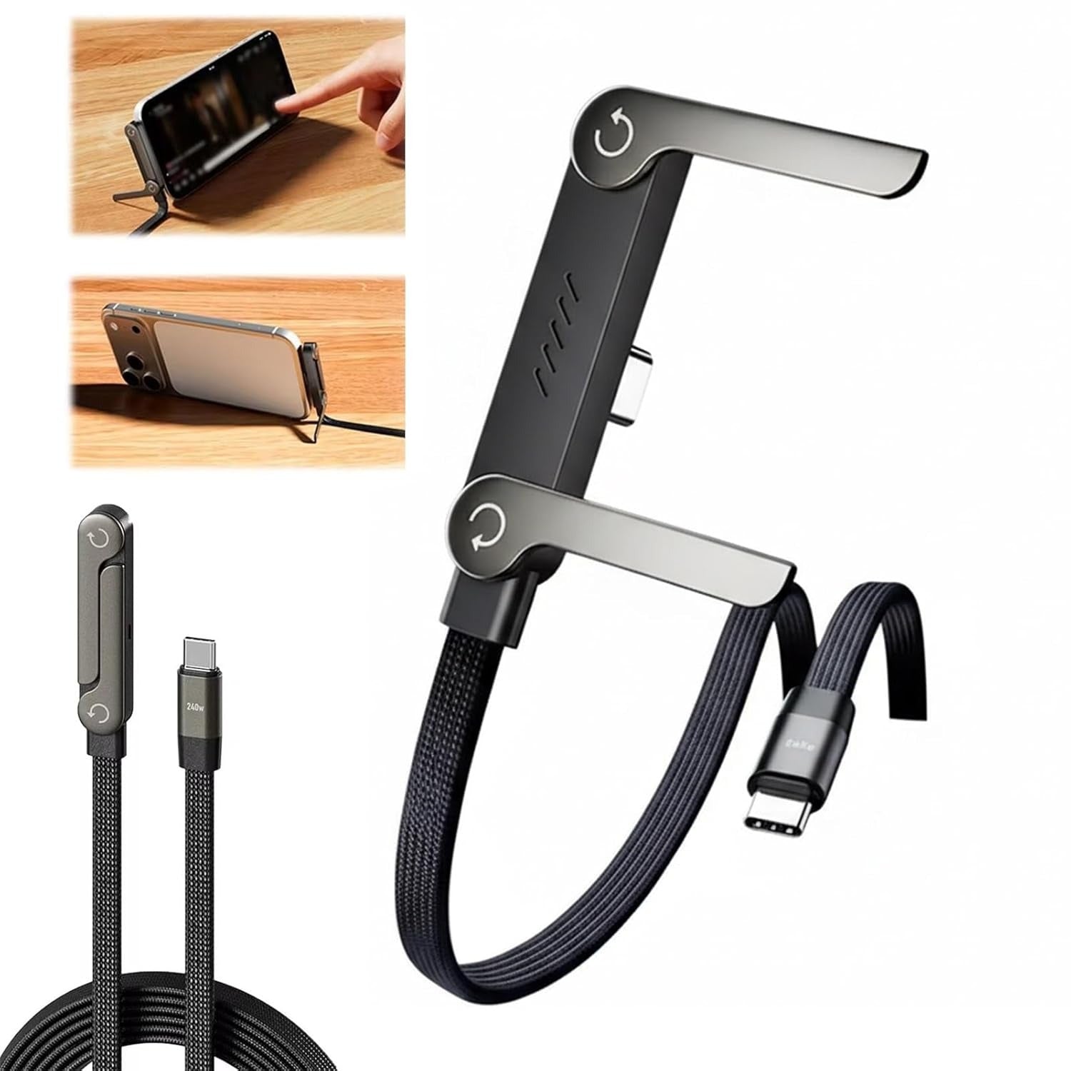 240W USB-C Fast Charging Cable with Stand