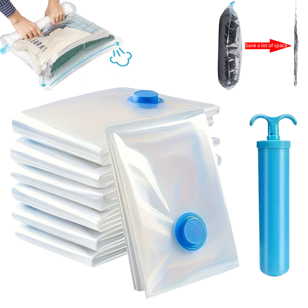 5Pcs Vacuum Storage Bags with Hand Pump