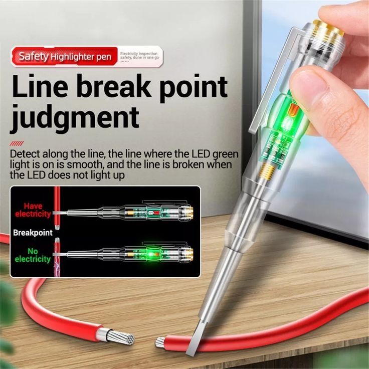Smart electric voltage tester pen with LED indicator and built-in screwdriver for AC/DC circuit testing.