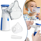 Portable mesh nebulizer with USB and battery operation including adult and kids masks for home and travel use