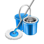 Easy Spin Magical Mop Set with stainless steel bucket and 360 degree rotating microfiber mop for home and office floor cleaning