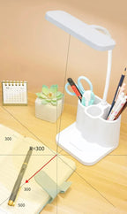 LED Rechargeable Study Table Lamp – Dimmable Eye Protection Reading Light with Pen Holder (QP-2209B)
