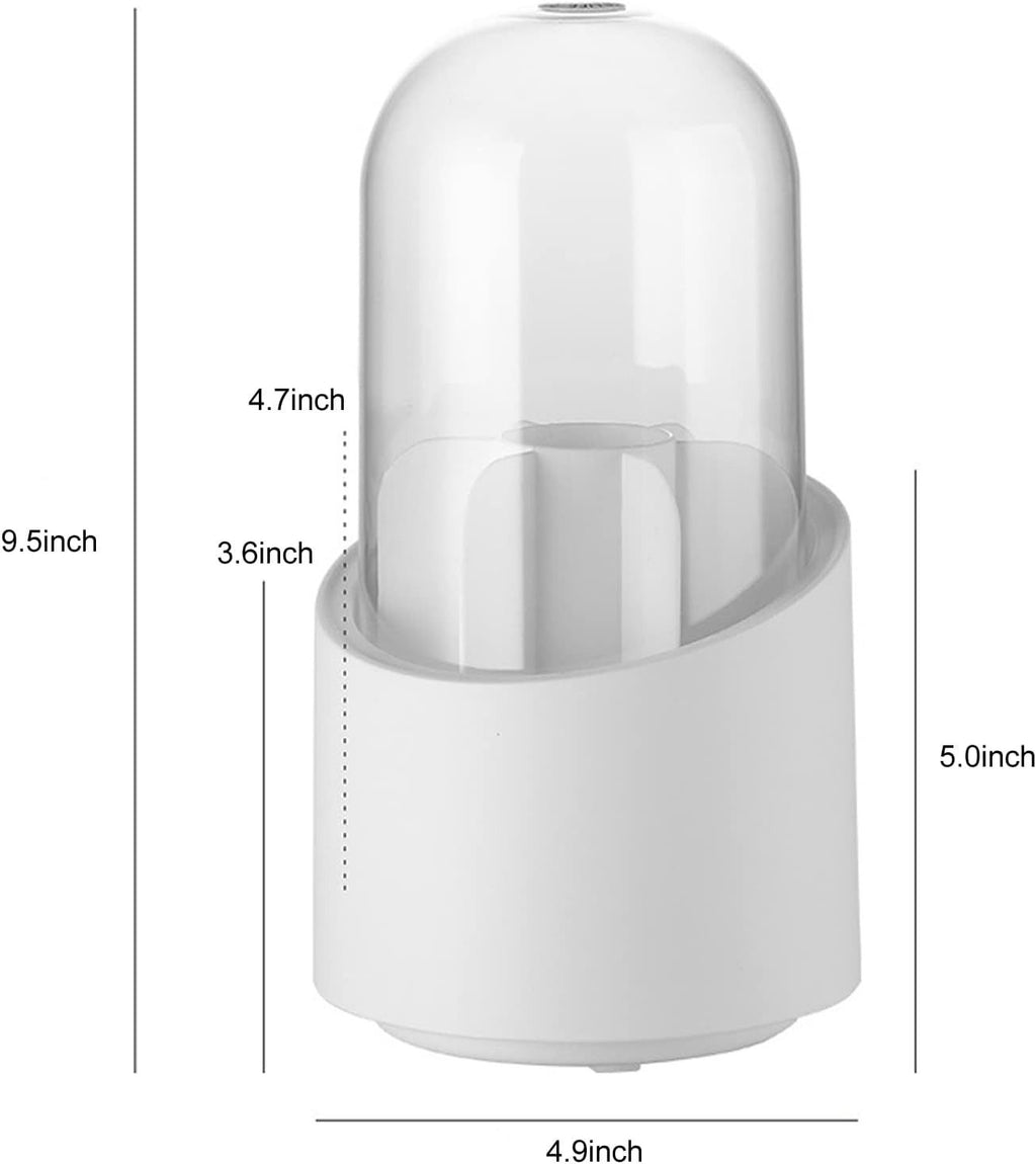 White cylindrical product with dimensions labeled on a white background