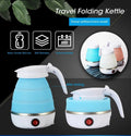 Foldable 600ml portable electric travel kettle made from food-grade silicone for fast boiling water at home, office, hotels, and while traveling