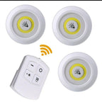 Pack of 3 LED Remote Control Tap Lights