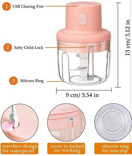 250ml USB Rechargeable Mini Food Chopper