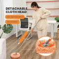 Long handle telescopic cleaning mop with 360-degree rotating washable microfiber head for floor, wall, ceiling, and window cleaning