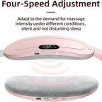 Pink massage device with digital display on a white background, labeled 'Four-Speed Adjustment'.