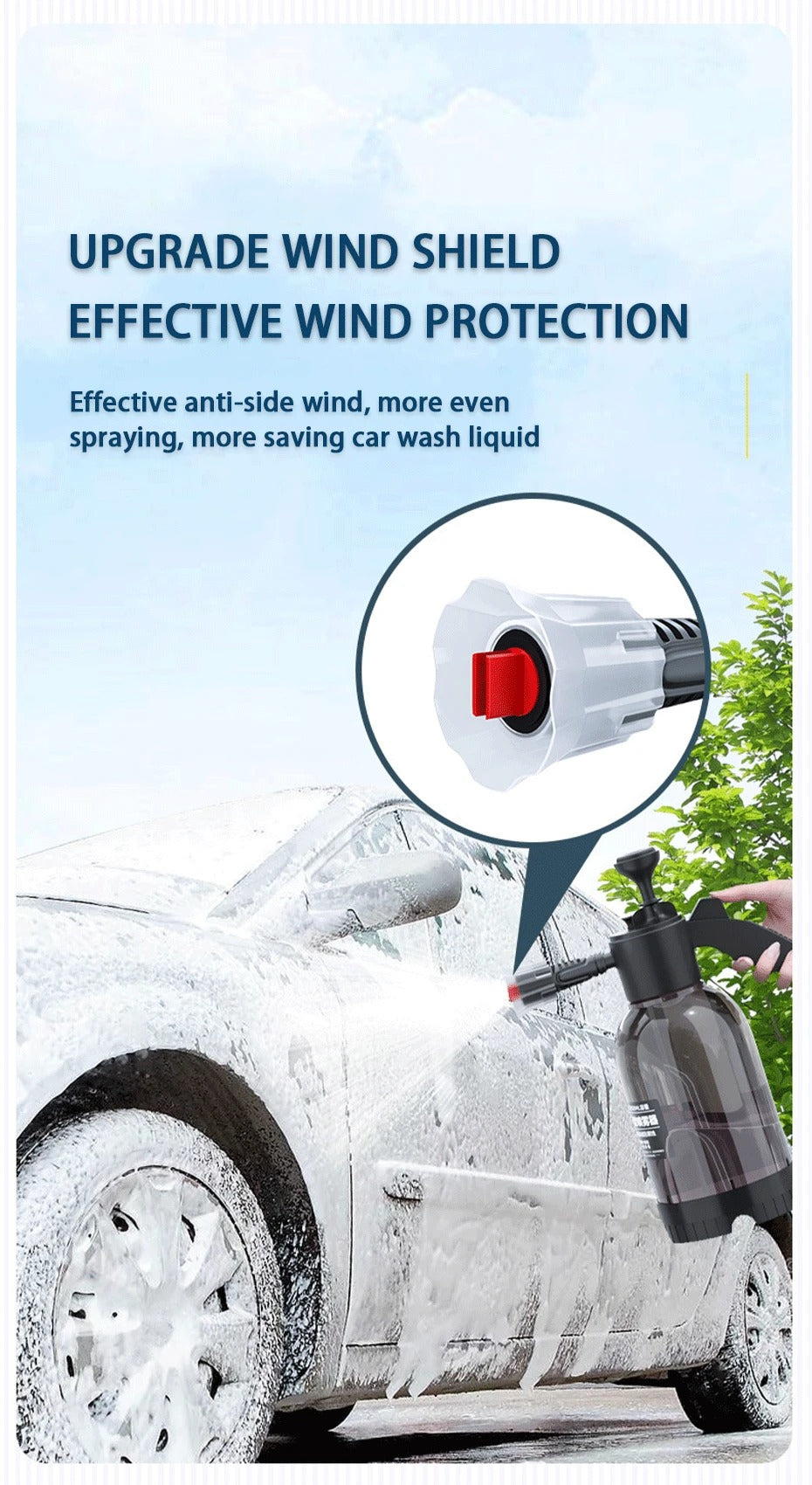 2L Foam Sprayer Bottle – Hand Pump Car Wash & Garden Pressure Sprayer