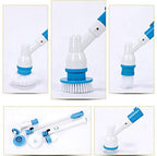 Rechargeable Spin Scrubber – Electric Tile & Bathroom Cleaning Brush with 3 Brush Heads
